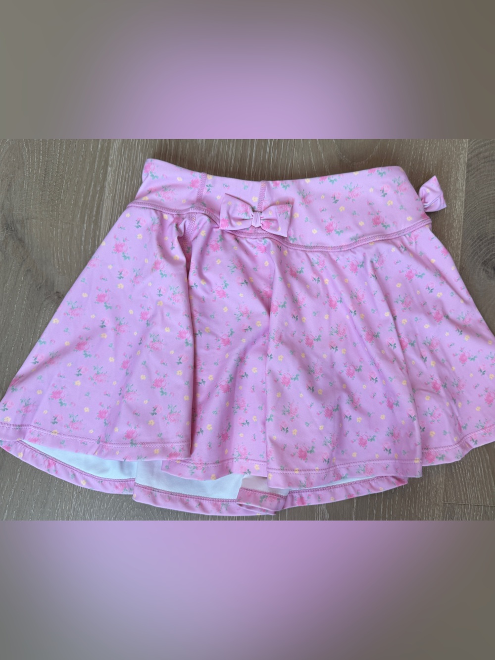 NWT LoveShackFancy Pink Floral Skort with Bow Accent - XXS